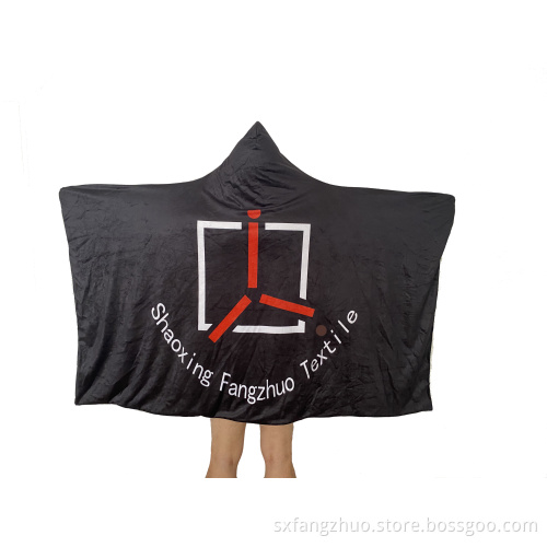 Wholesale Amazon personalized custom print Sherpa wearable hooded blanket